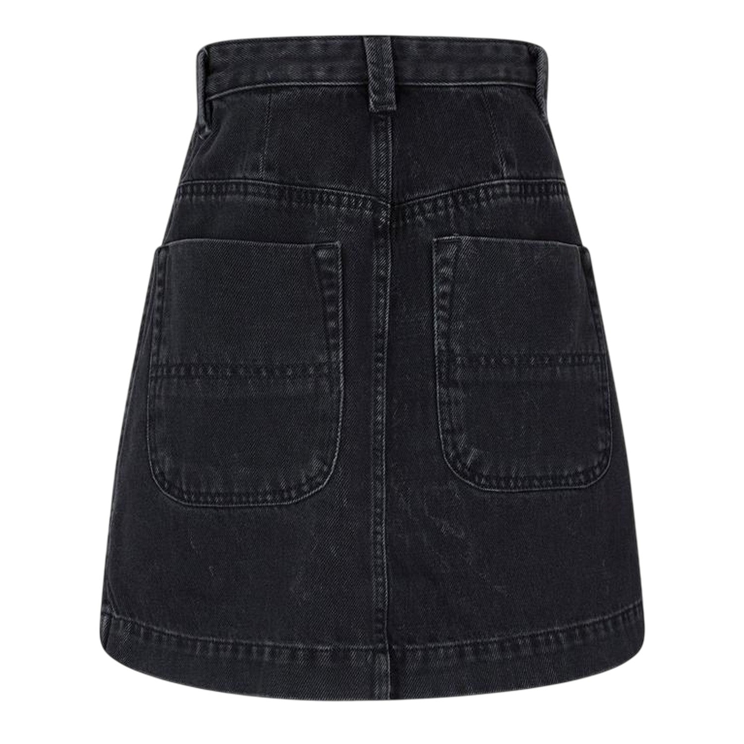 Black-Grey-Denim - Back - Diesel Womens-Ladies A-line Mini Skirt