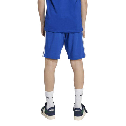 Ink-White - Back - Adidas Childrens-Kids Essentials 3 Stripes Jersey Shorts