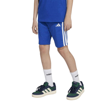 Ink-White - Side - Adidas Childrens-Kids Essentials 3 Stripes Jersey Shorts