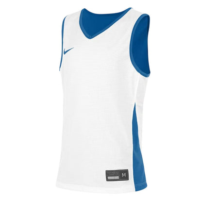 Royal Blue-White - Side - Nike Childrens-Kids V Neck Sleeveless Basketball Jersey