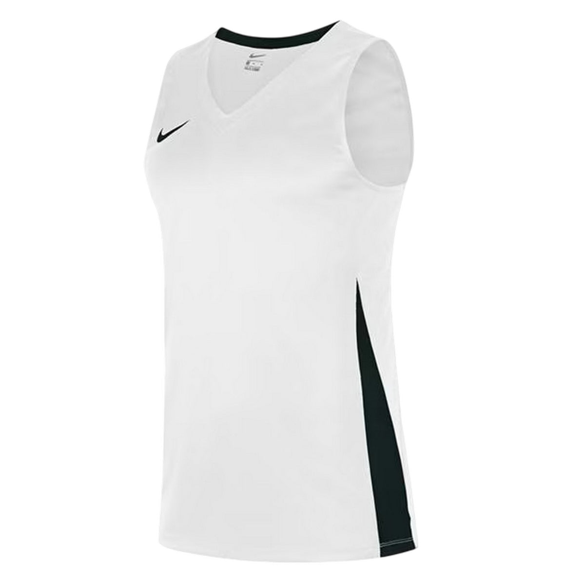 White-Black - Side - Nike Childrens-Kids V Neck Sleeveless Basketball Jersey
