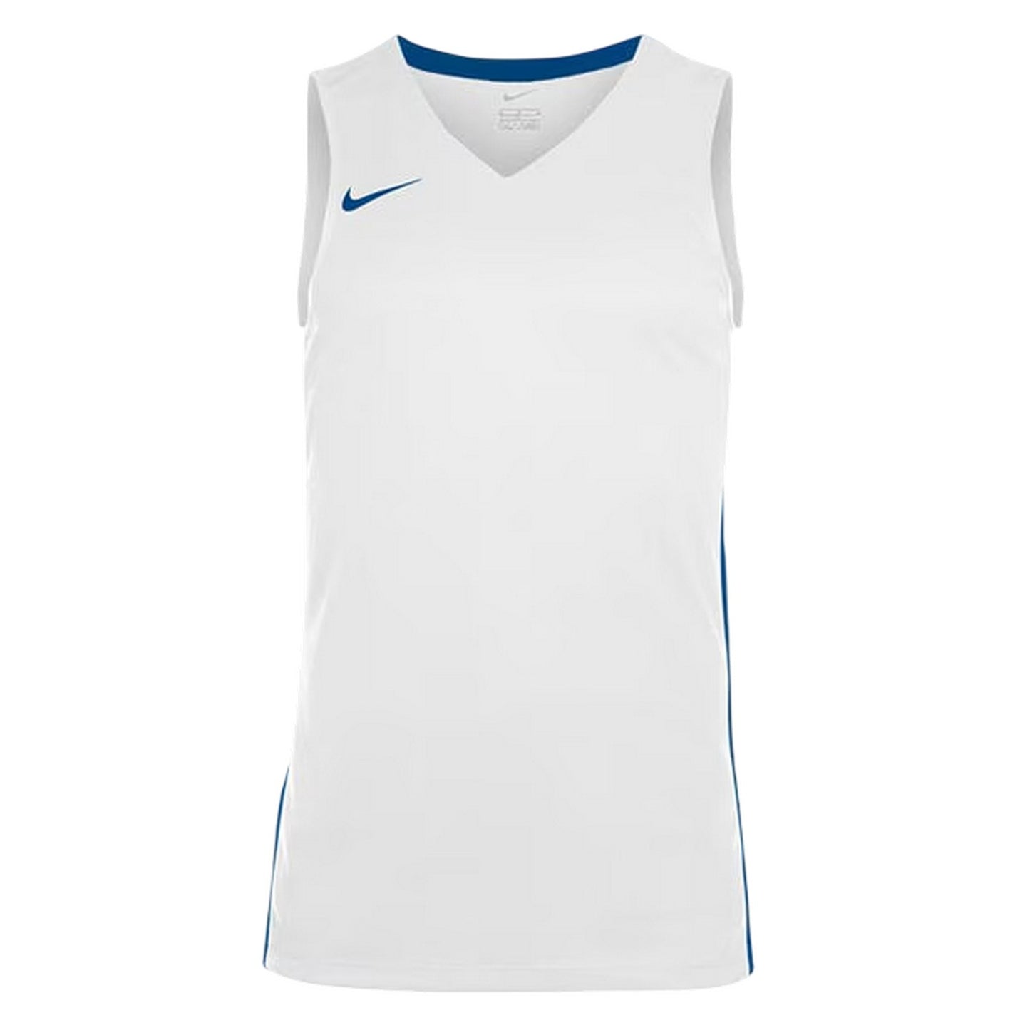 White-Royal Blue - Front - Nike Childrens-Kids V Neck Sleeveless Basketball Jersey