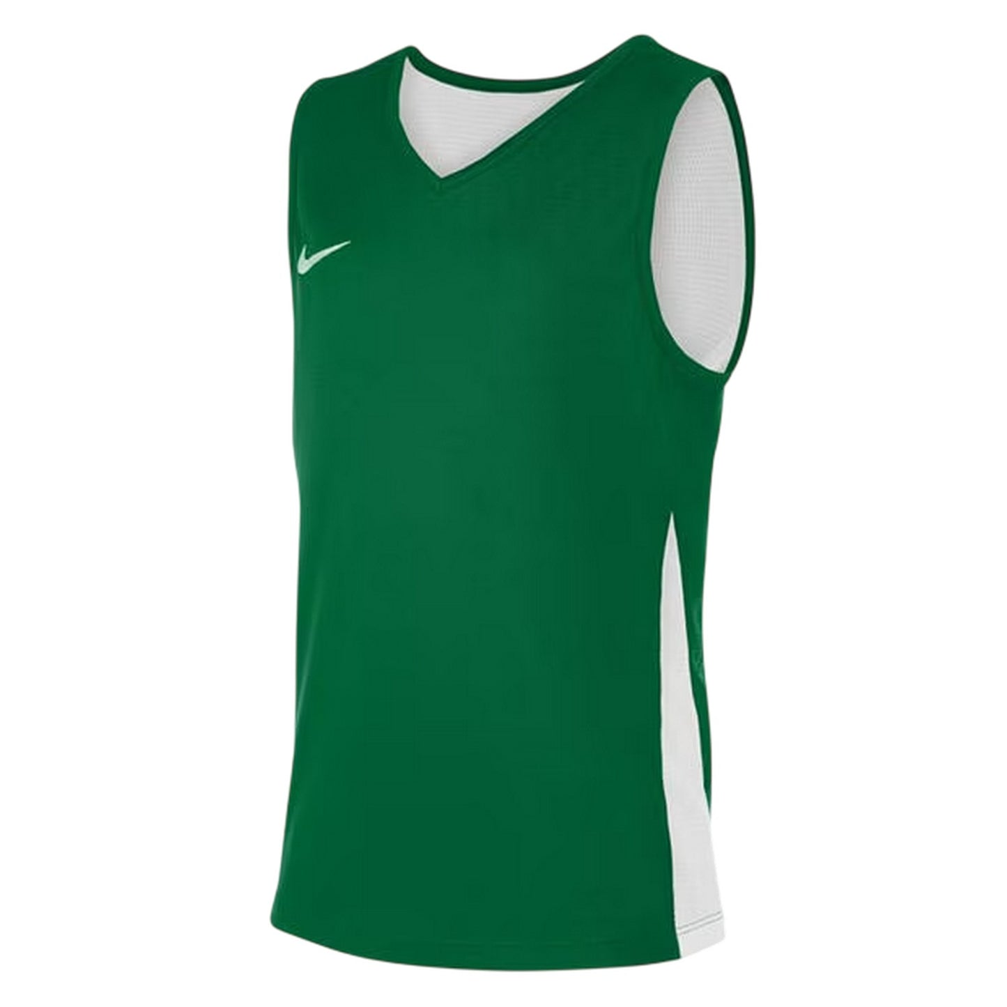 Pine Green-White - Front - Nike Childrens-Kids V Neck Sleeveless Basketball Jersey