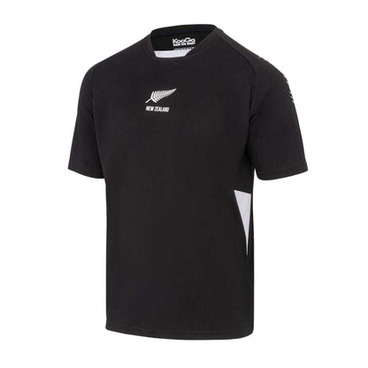 Black - Side - KooGa Mens New Zealand Rugby Crew Neck Regular T-Shirt