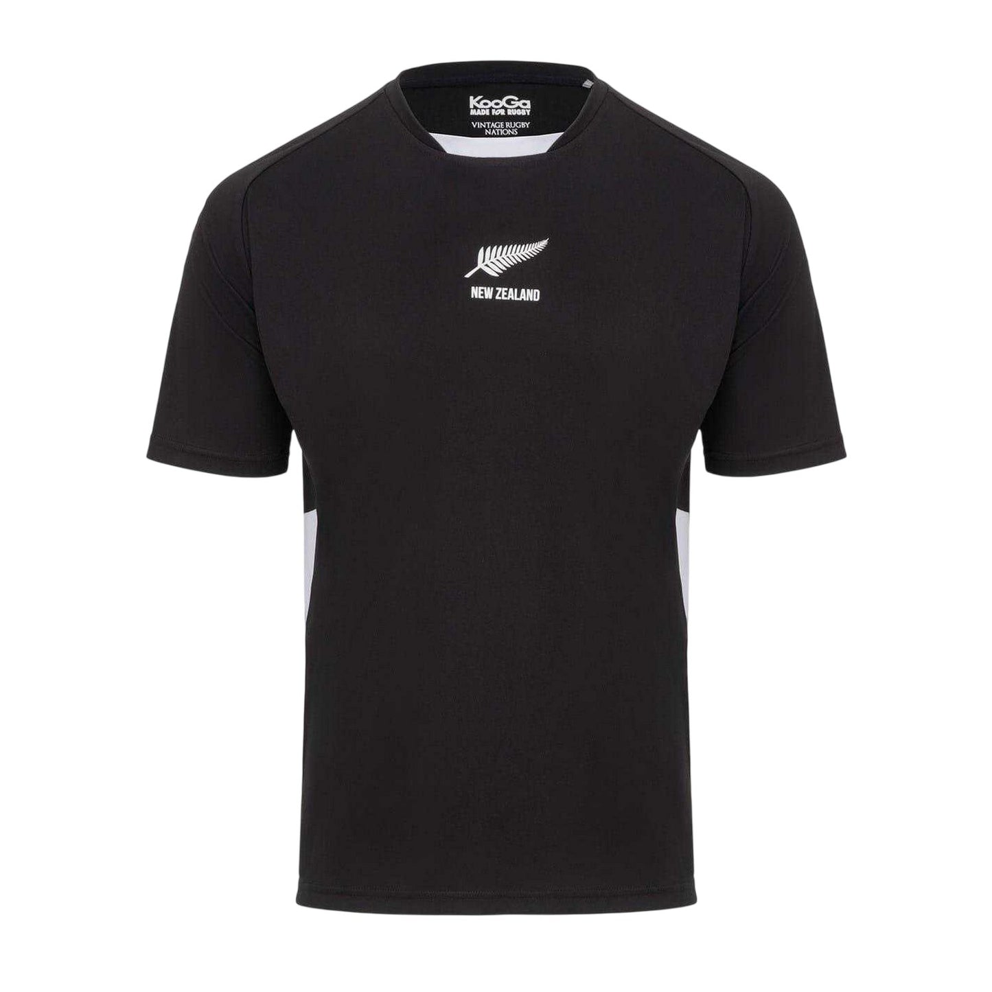 Black - Front - KooGa Mens New Zealand Rugby Crew Neck Regular T-Shirt