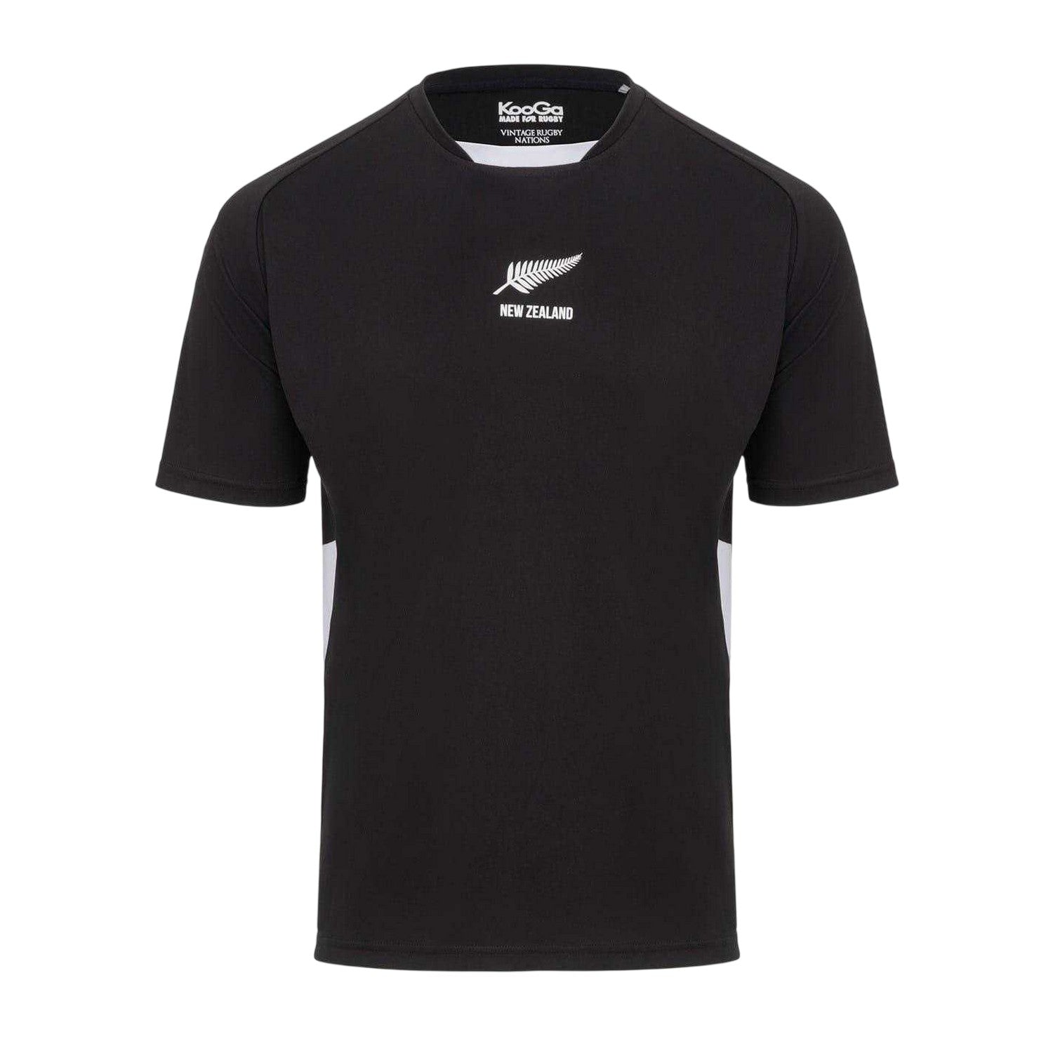 Black - Front - KooGa Mens New Zealand Rugby Crew Neck Regular T-Shirt