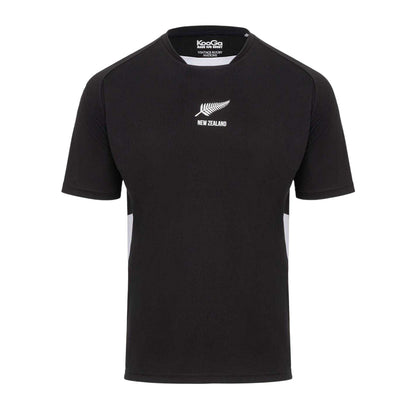 Black - Front - KooGa Mens New Zealand Rugby Crew Neck Regular T-Shirt