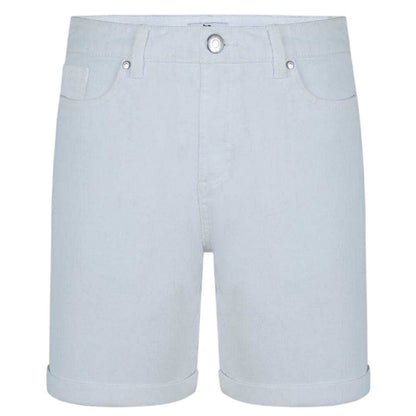 White - Front - Be You Womens-Ladies Denim Jean Shorts