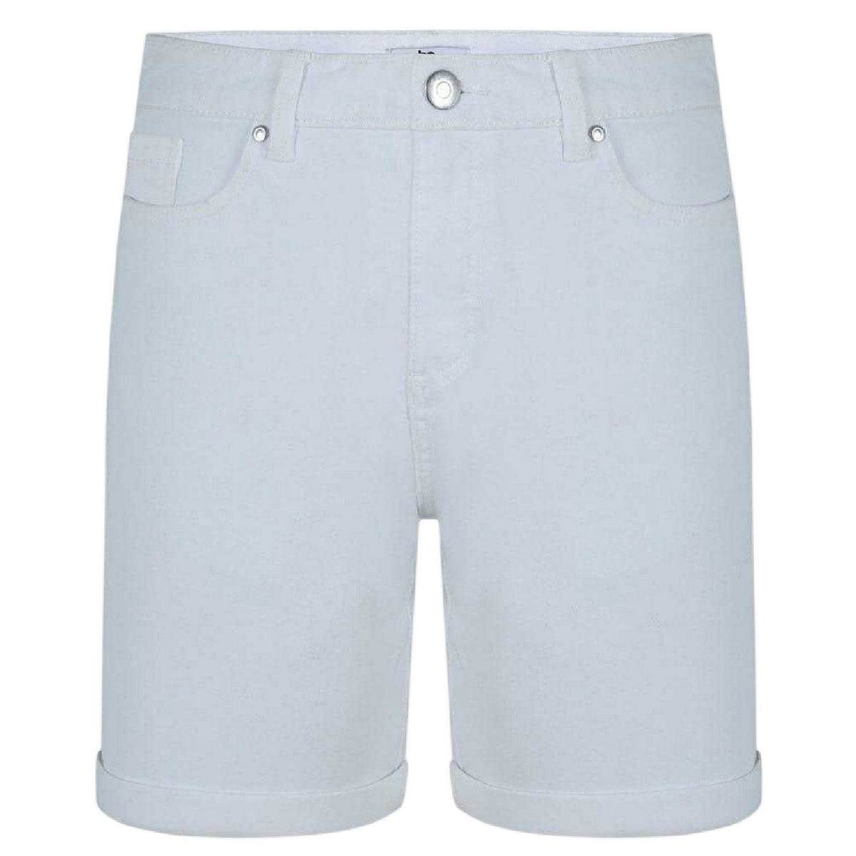 White - Front - Be You Womens-Ladies Denim Jean Shorts