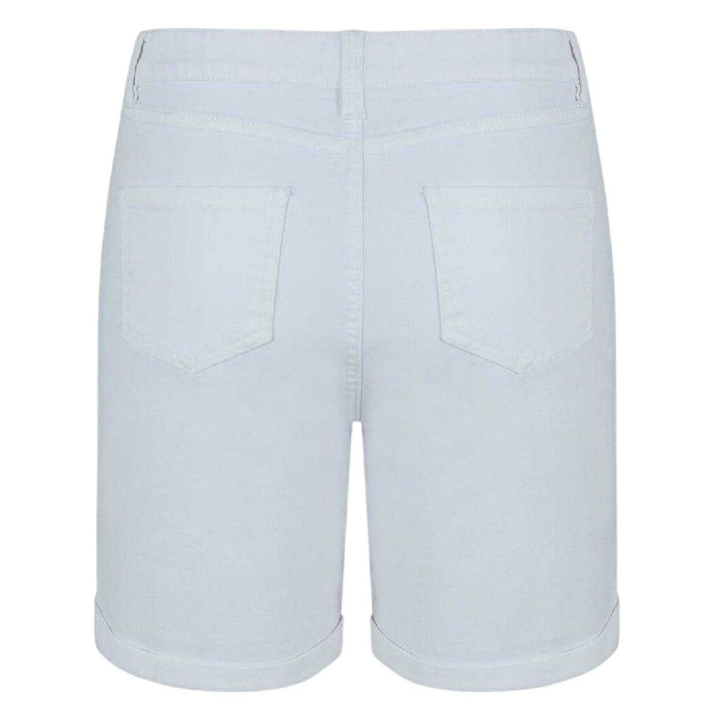 White - Back - Be You Womens-Ladies Denim Jean Shorts