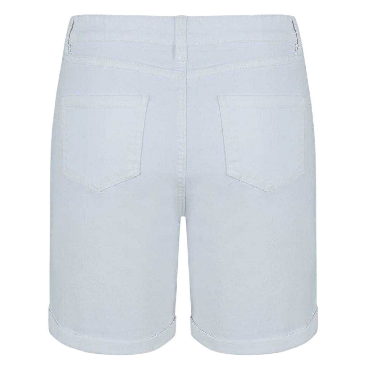 White - Back - Be You Womens-Ladies Denim Jean Shorts