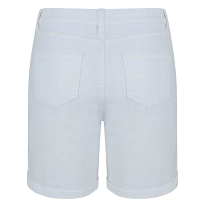 White - Back - Be You Womens-Ladies Denim Jean Shorts