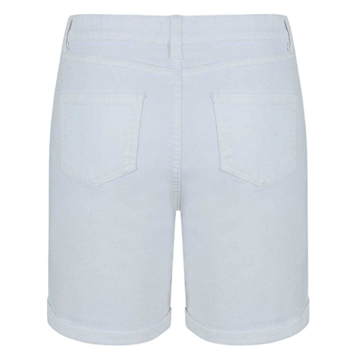 White - Back - Be You Womens-Ladies Denim Jean Shorts
