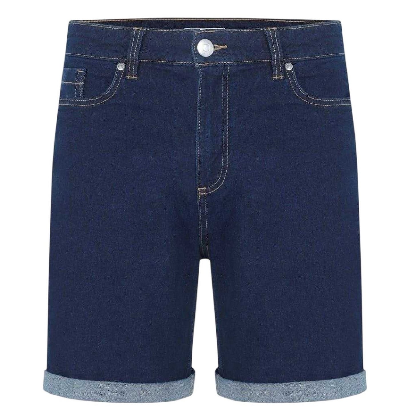 Dark Wash - Front - Be You Womens-Ladies Denim Jean Shorts