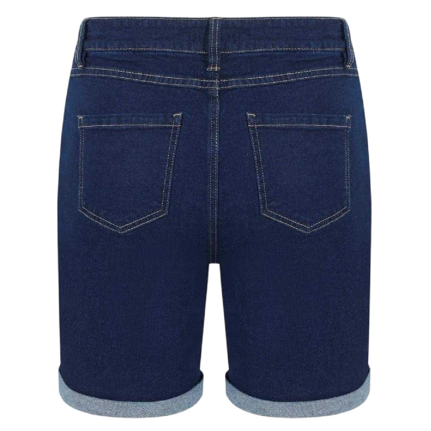 Dark Wash - Back - Be You Womens-Ladies Denim Jean Shorts