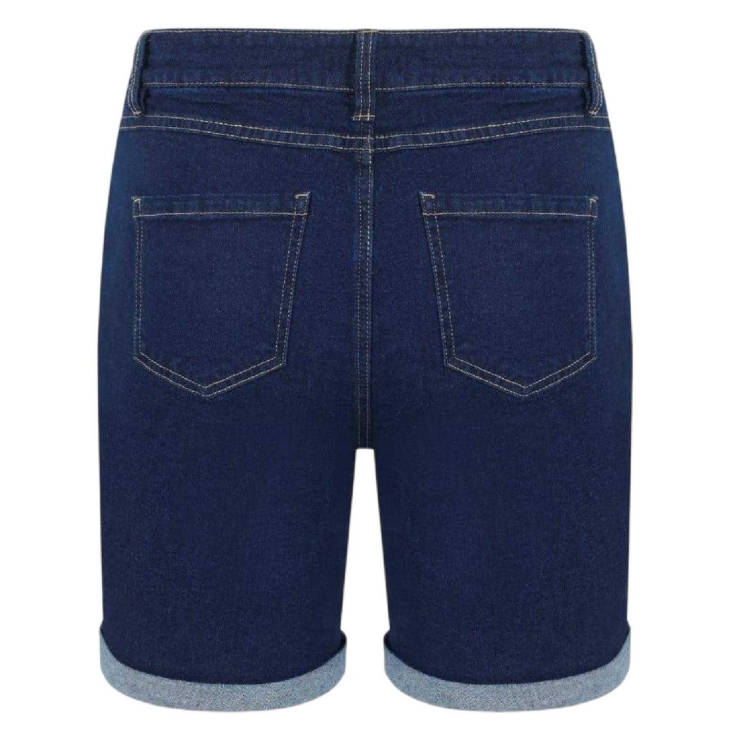 Dark Wash - Back - Be You Womens-Ladies Denim Jean Shorts