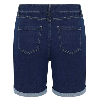 Dark Wash - Back - Be You Womens-Ladies Denim Jean Shorts