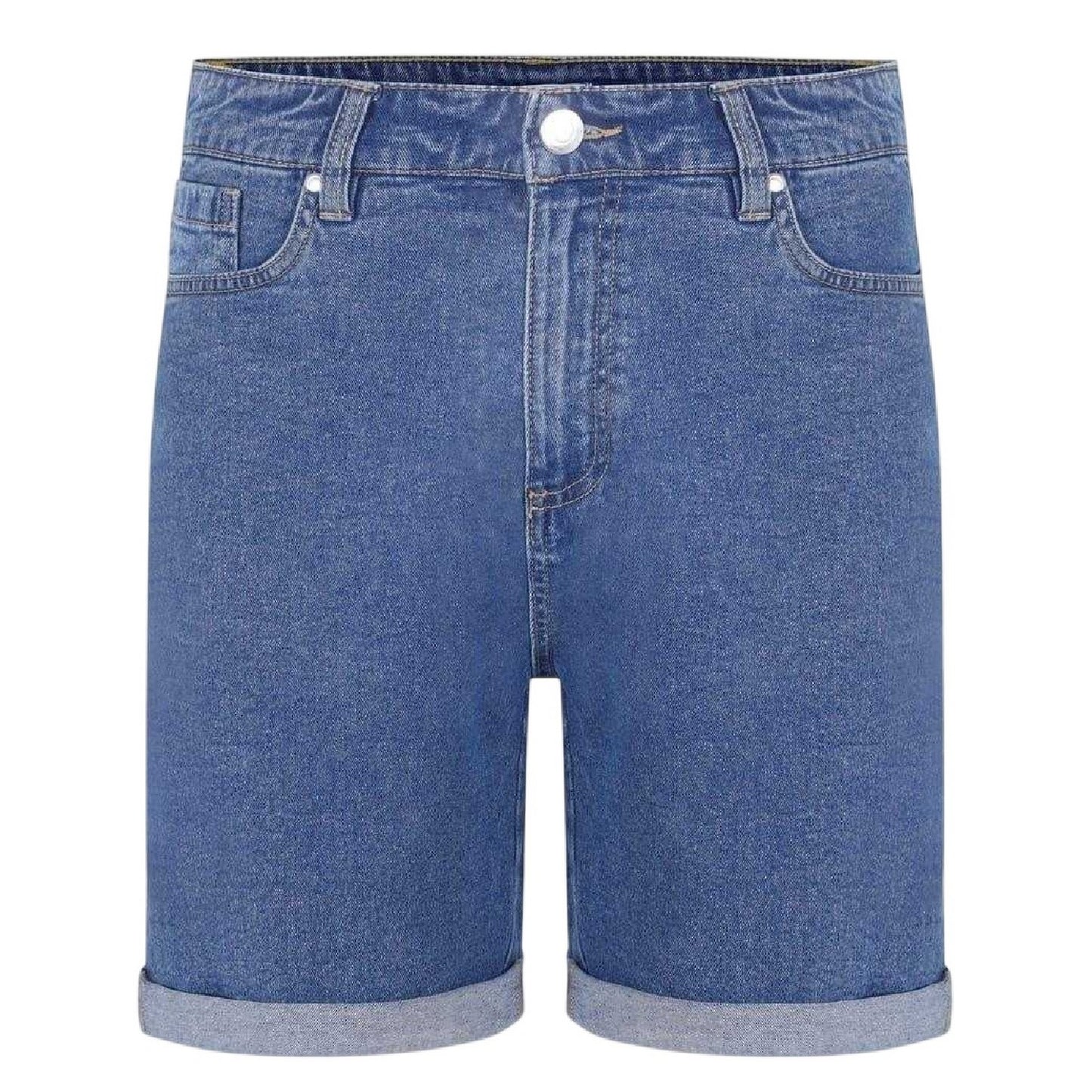 Mid Wash - Front - Be You Womens-Ladies Denim Jean Shorts