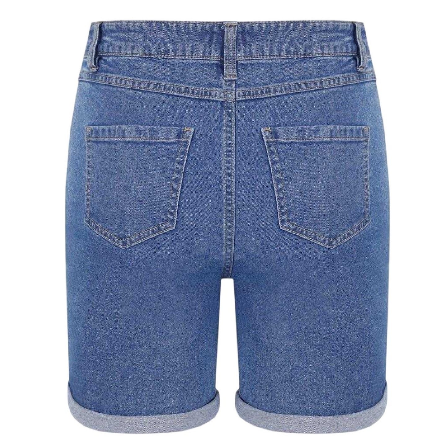 Mid Wash - Back - Be You Womens-Ladies Denim Jean Shorts