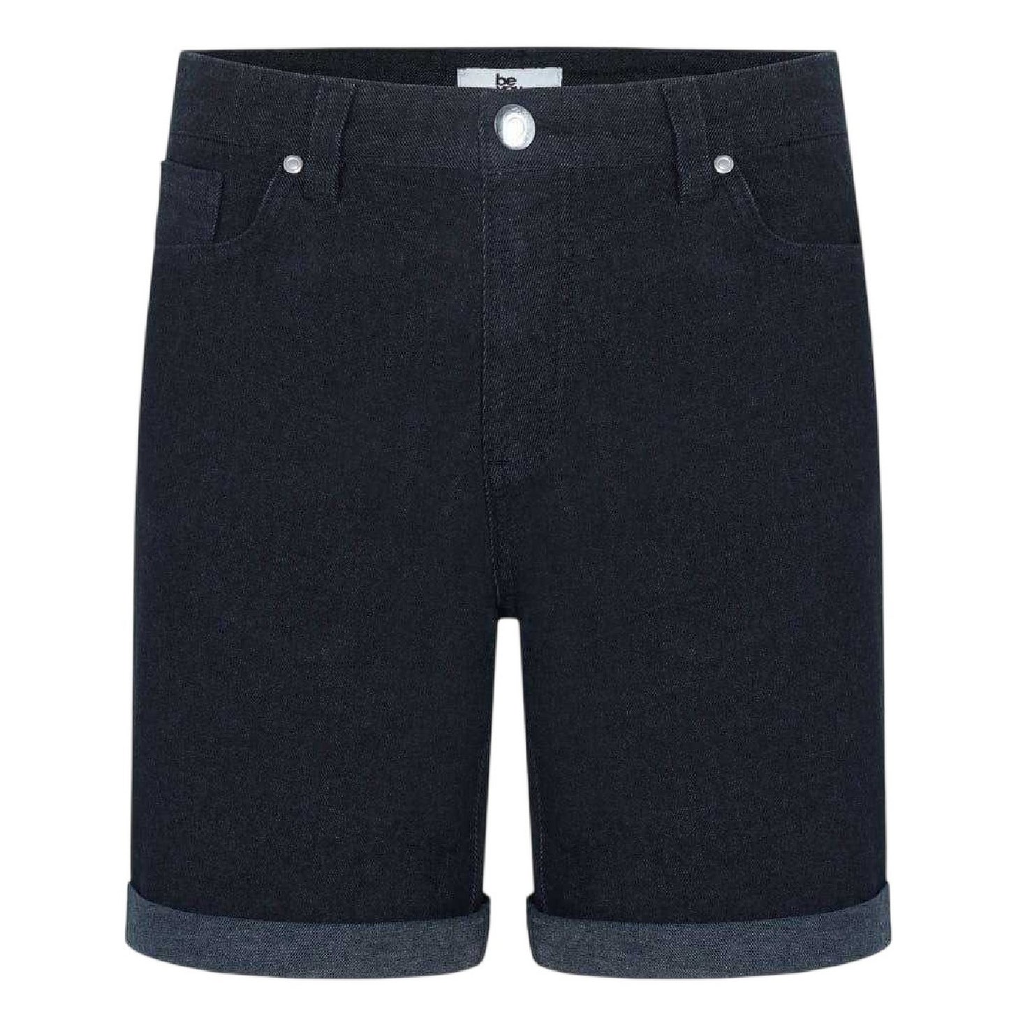 Black - Front - Be You Womens-Ladies Denim Jean Shorts