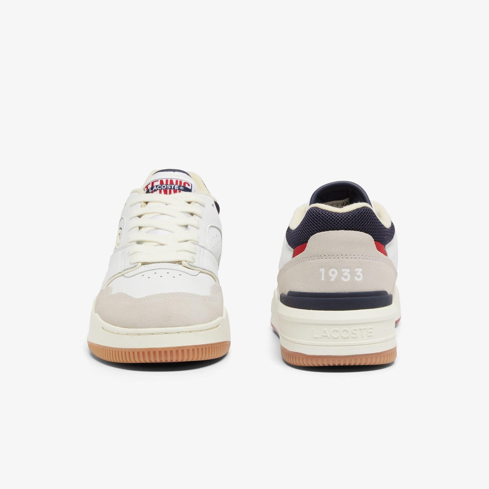 Off White - Pack Shot - Lacoste Mens Lineshot Logo Leather Trainers