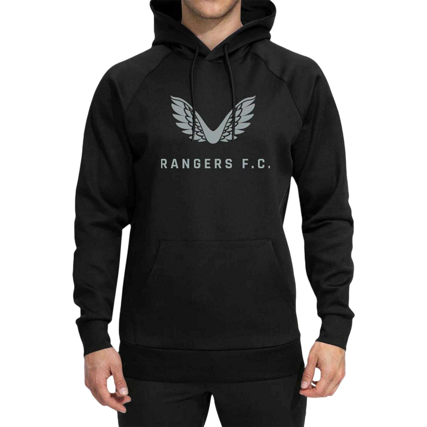 Black - Front - Castore Mens Rangers FC Pullover Hoodie