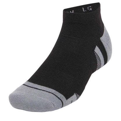 Black-Grey - Side - Under Armour Unisex Adult Performance Tech Ankle Socks (Pack of 3)