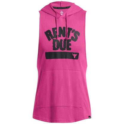 Pink - Front - Under Armour Mens Project Rock Graphic Print Sleeveless Hoodie