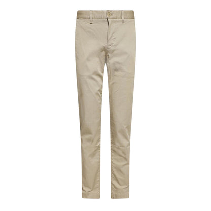 Beige - Front - Lacoste Mens Cotton Slim Chinos