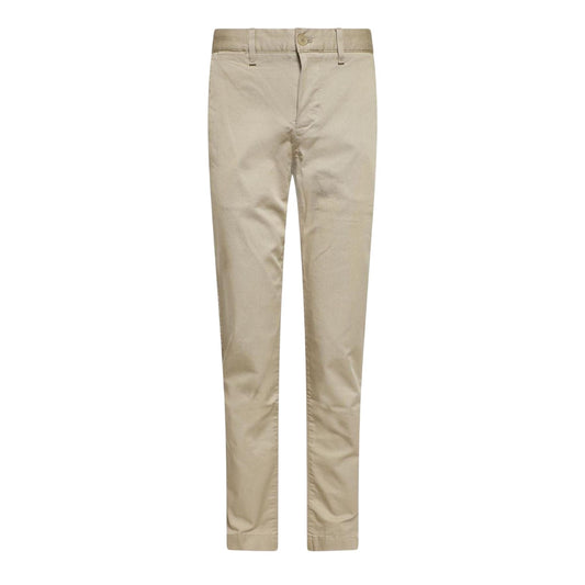 Beige - Front - Lacoste Mens Cotton Slim Chinos