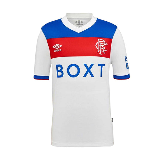 White-Blue - Front - Umbro Childrens-Kids 25-26 Rangers FC Away Jersey