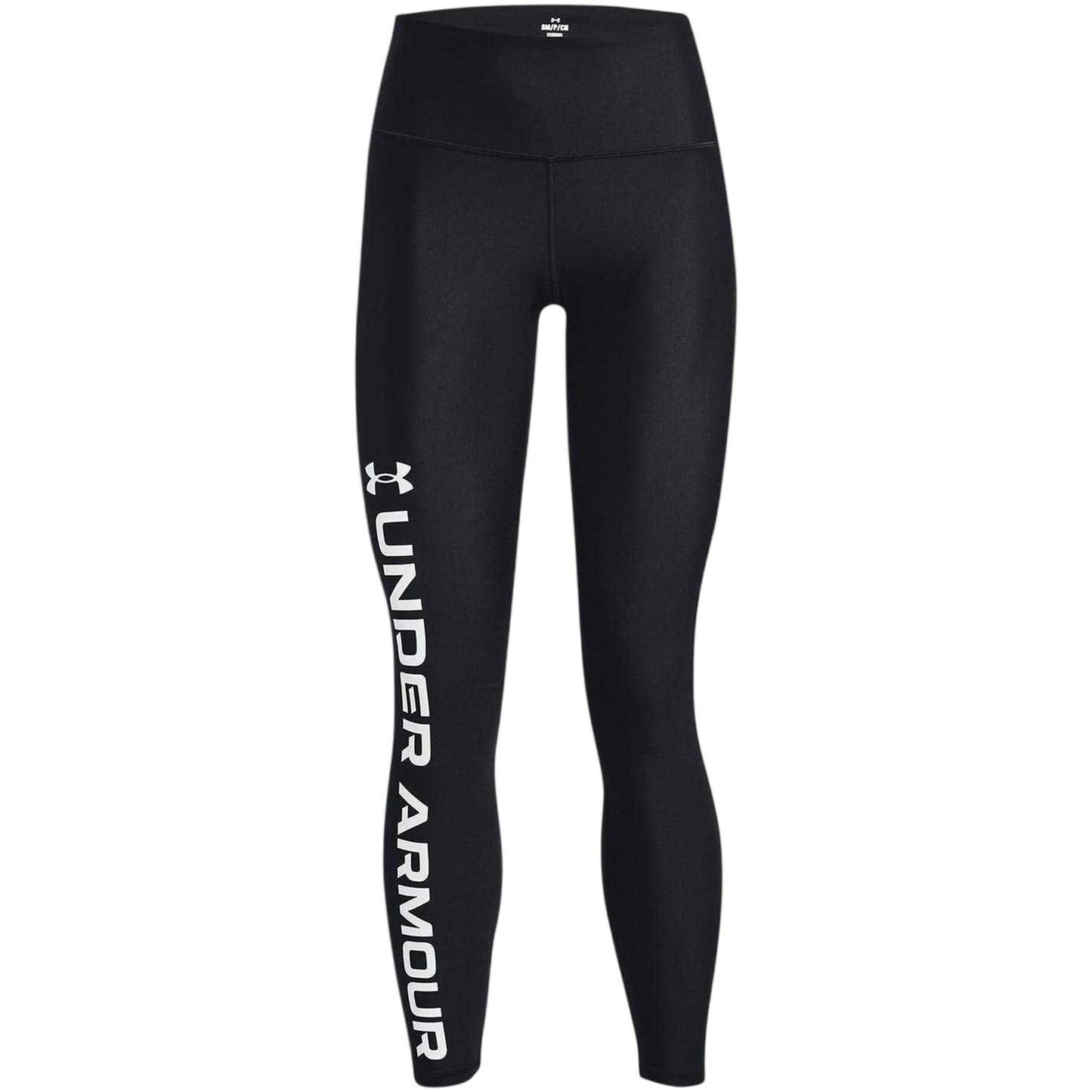 Black-White - Front - Under Armour Womens-Ladies Performance High Waist Leggings