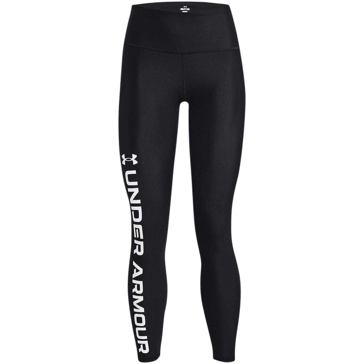 Black-White - Front - Under Armour Womens-Ladies Performance High Waist Leggings