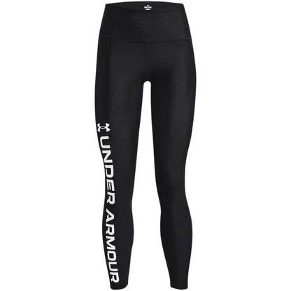Black-White - Front - Under Armour Womens-Ladies Performance High Waist Leggings