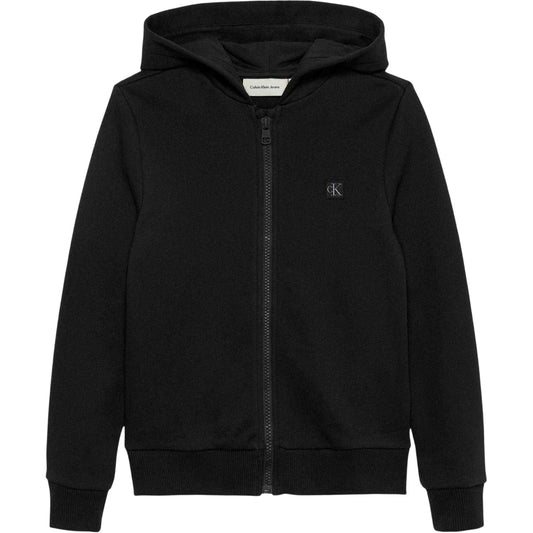 Black - Front - Calvin Klein Childrens-Kids Jeans Full Zip Hoodie