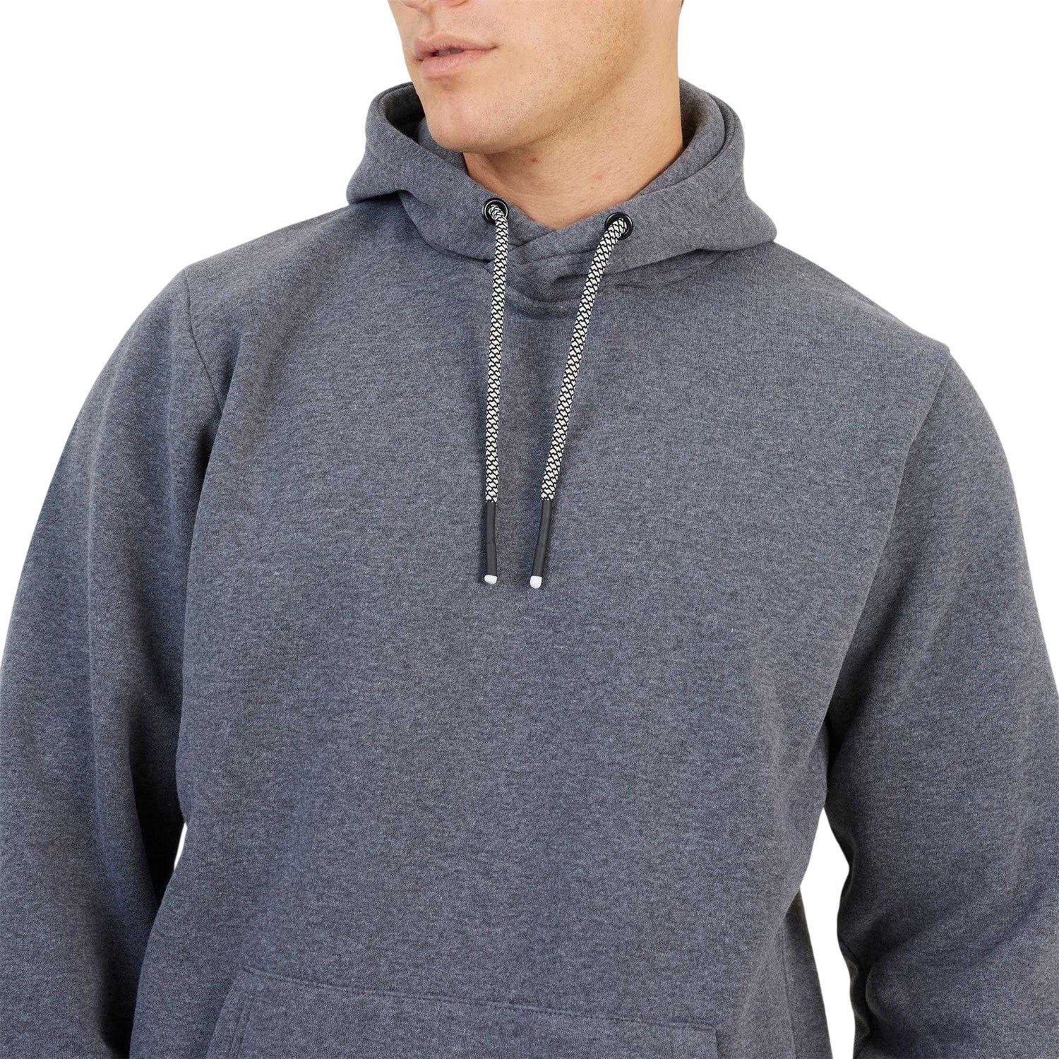 Charcoal Marl - Side - Brave Soul Mens Pullover Hoodie