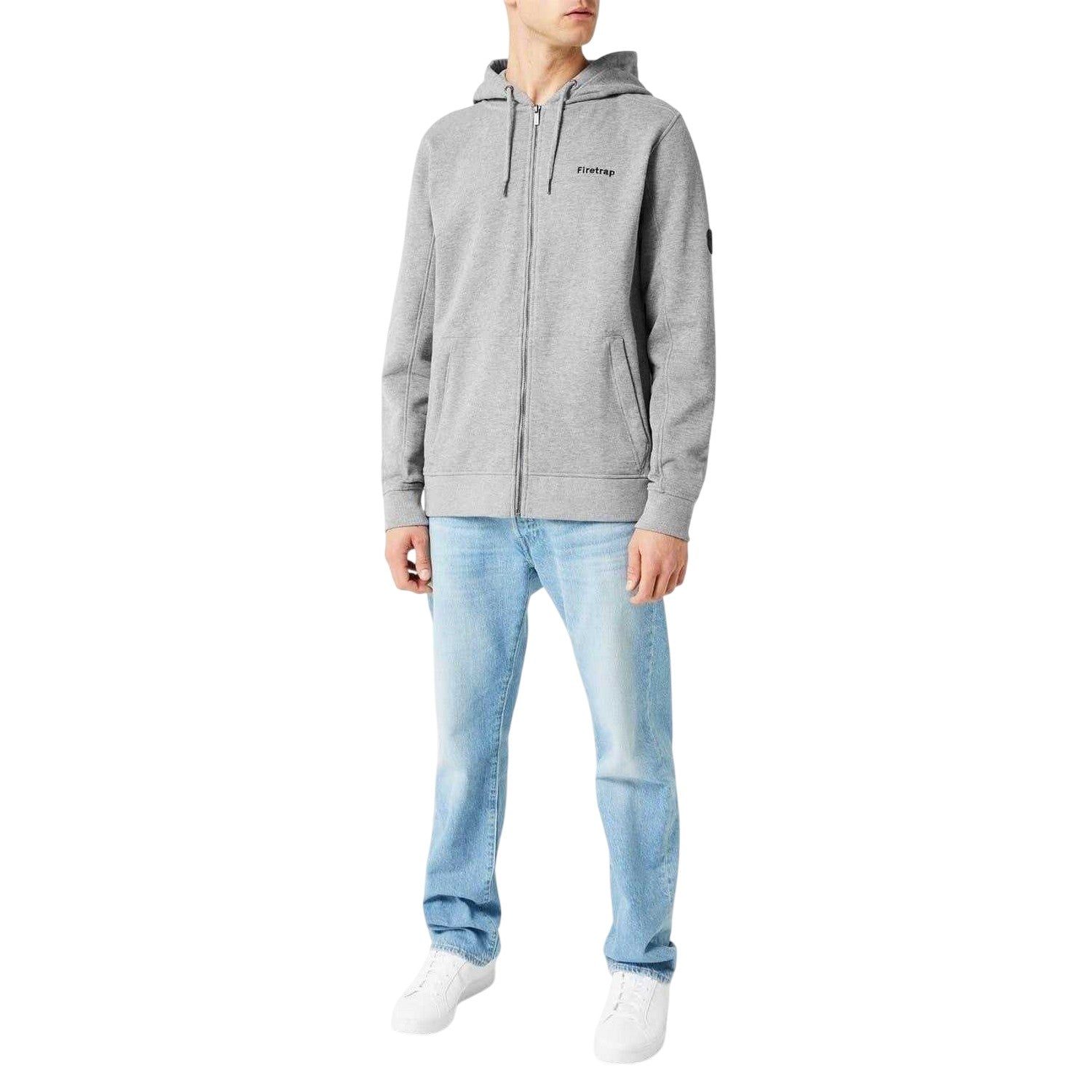 Grey Marl - Lifestyle - Firetrap Mens Brunel Full Zip Hoodie