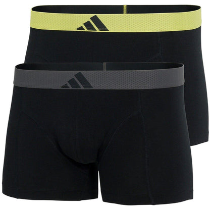 Grey-Green - Front - Adidas Mens Active Flex Boxer Briefs (Pack of 2)
