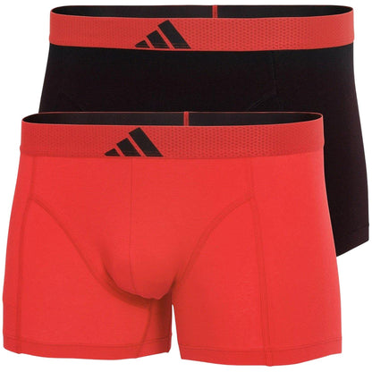Red-Black - Front - Adidas Mens Active Flex Boxer Briefs (Pack of 2)