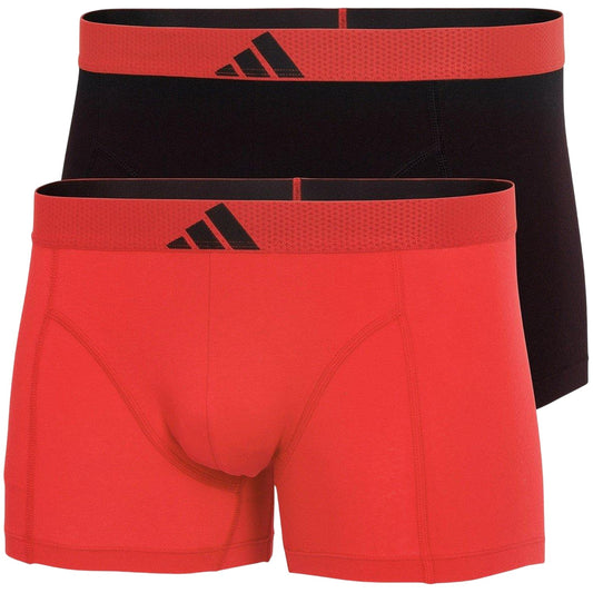 Red-Black - Front - Adidas Mens Active Flex Boxer Briefs (Pack of 2)