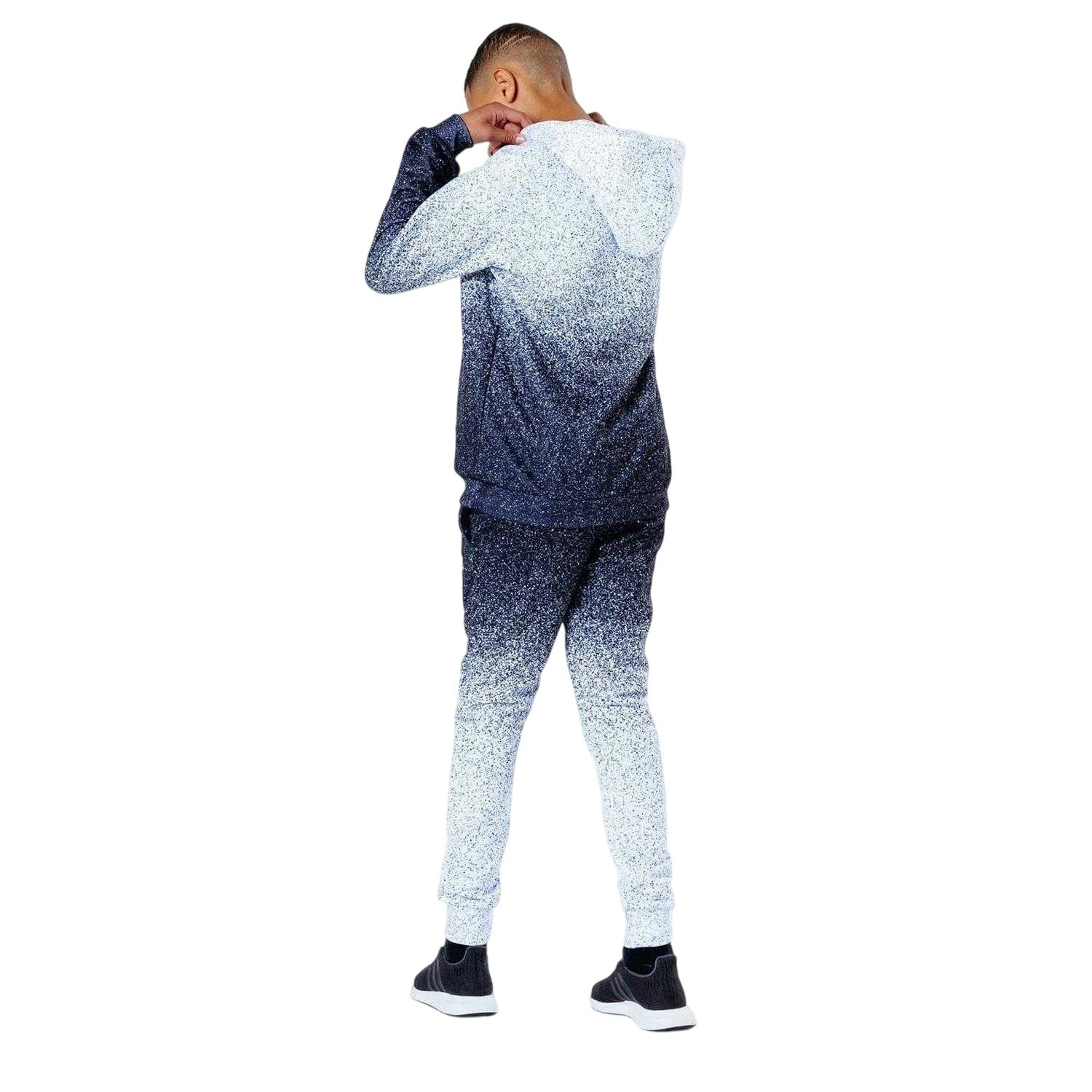 Black-White - Back - Hype Boys Speckle Fade Drawstring Hoodie