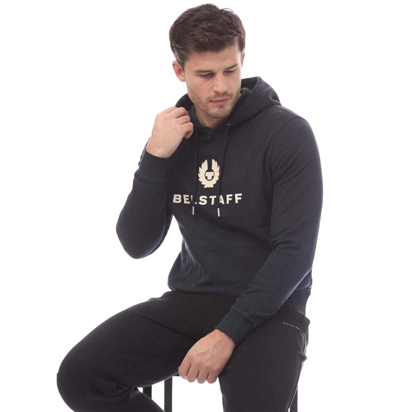 Navy - Lifestyle - Belstaff Mens Signature Hoodie