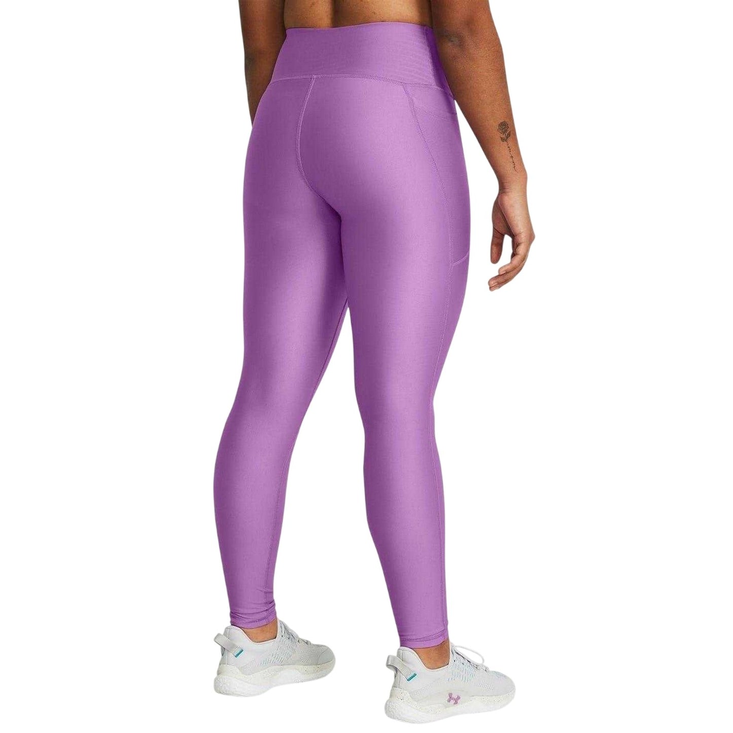 Purple - Back - Under Armour Womens-Ladies Performance HeatGear Tights