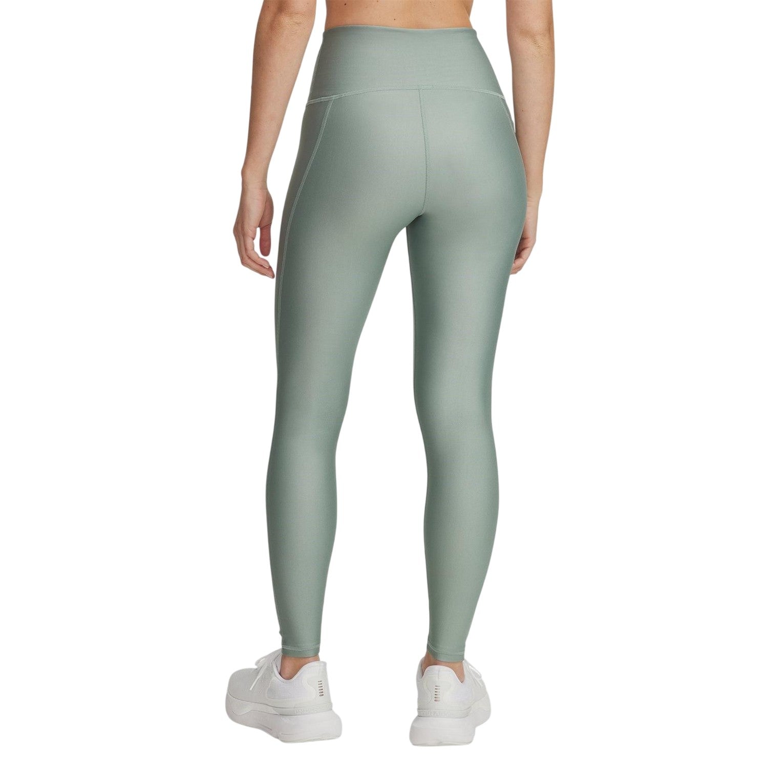 Green-White - Back - Under Armour Womens-Ladies Performance HeatGear Tights