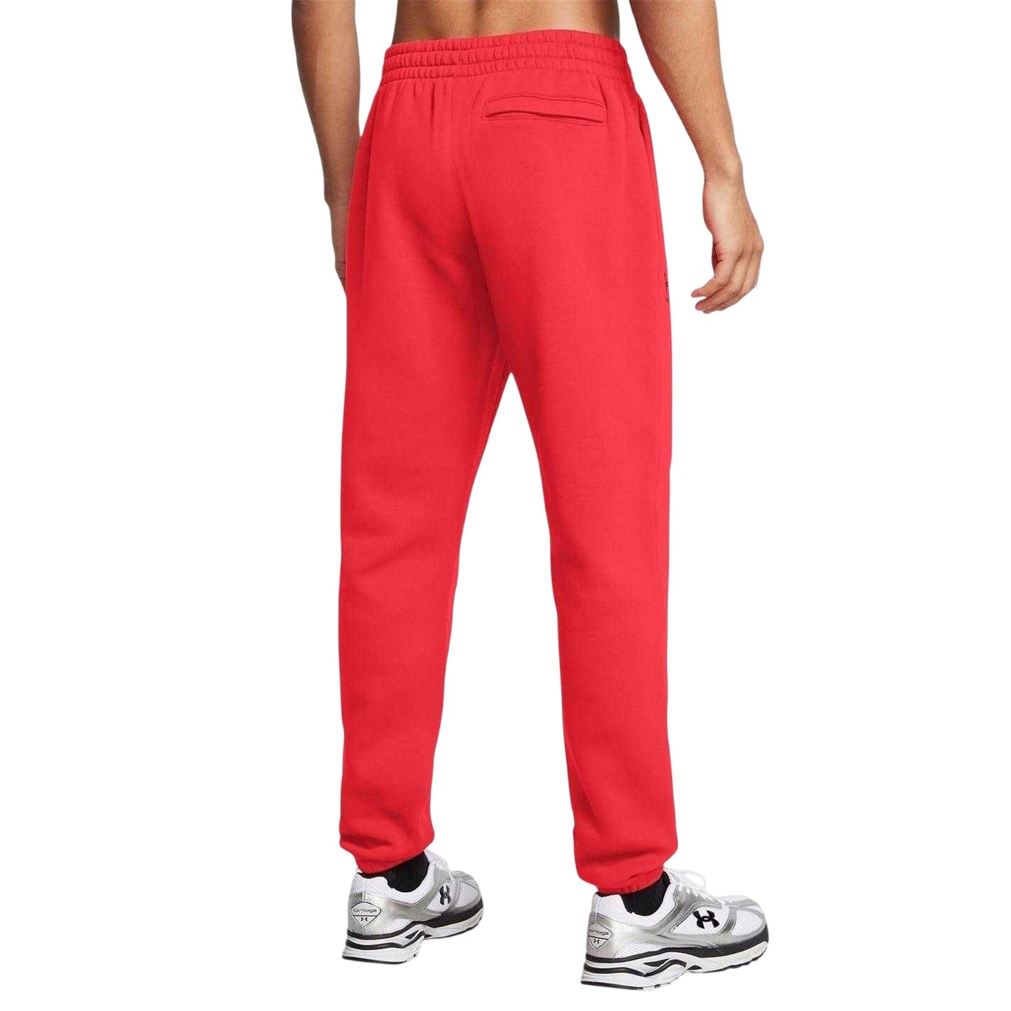 Red-Black - Back - Under Armour Mens Essential Fleece Joggers