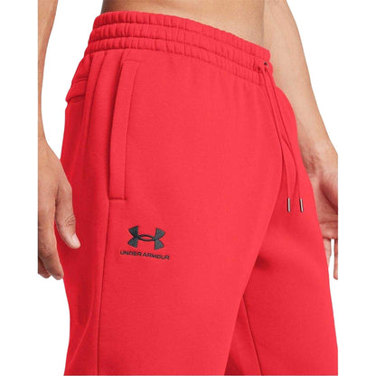 Red-Black - Side - Under Armour Mens Essential Fleece Joggers