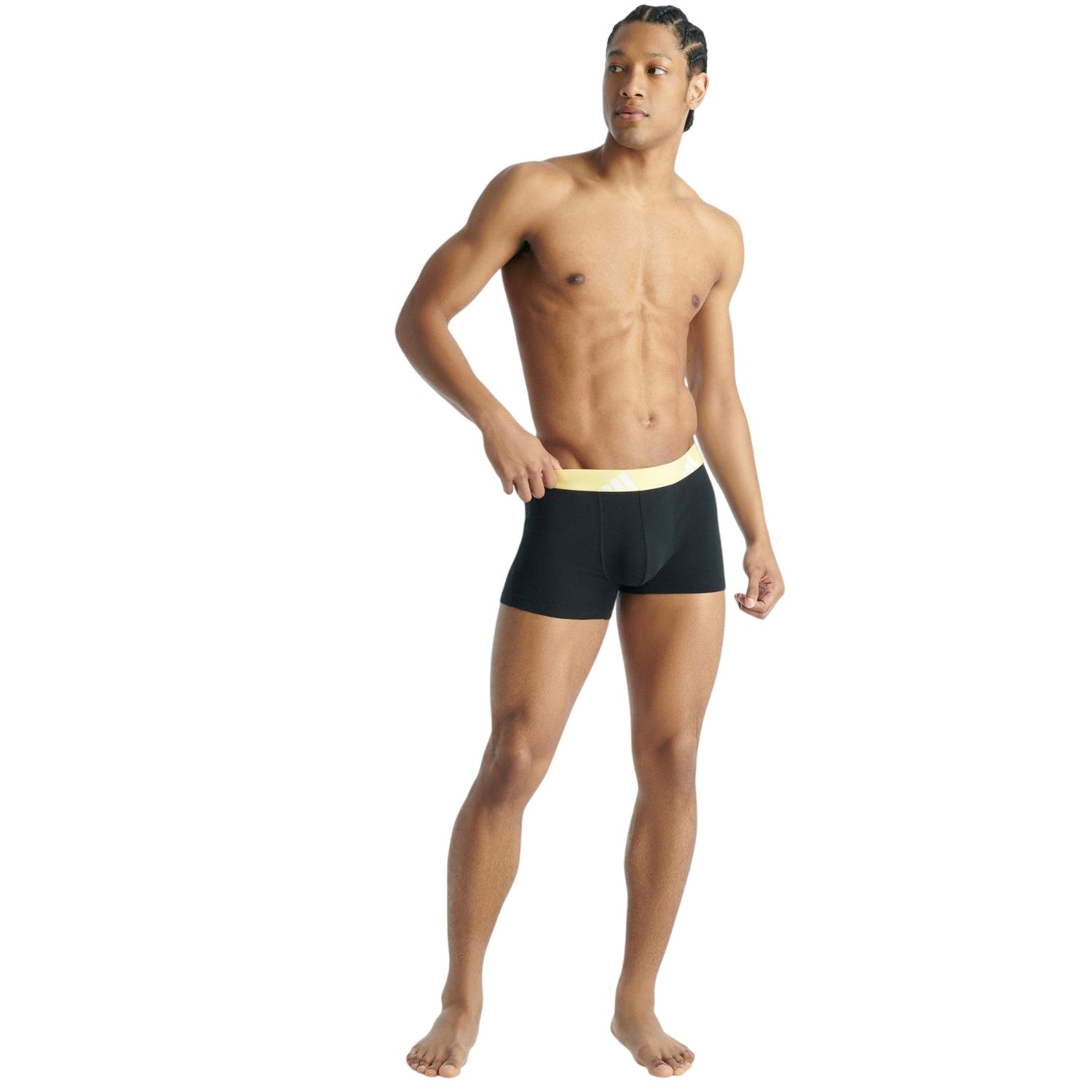 Black - Side - Adidas Mens Active Flex Boxer Shorts (Pack of 5)