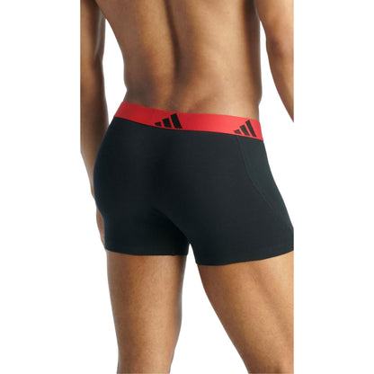 Black-Multicoloured - Back - Adidas Mens Active Flex Boxer Shorts (Pack of 5)