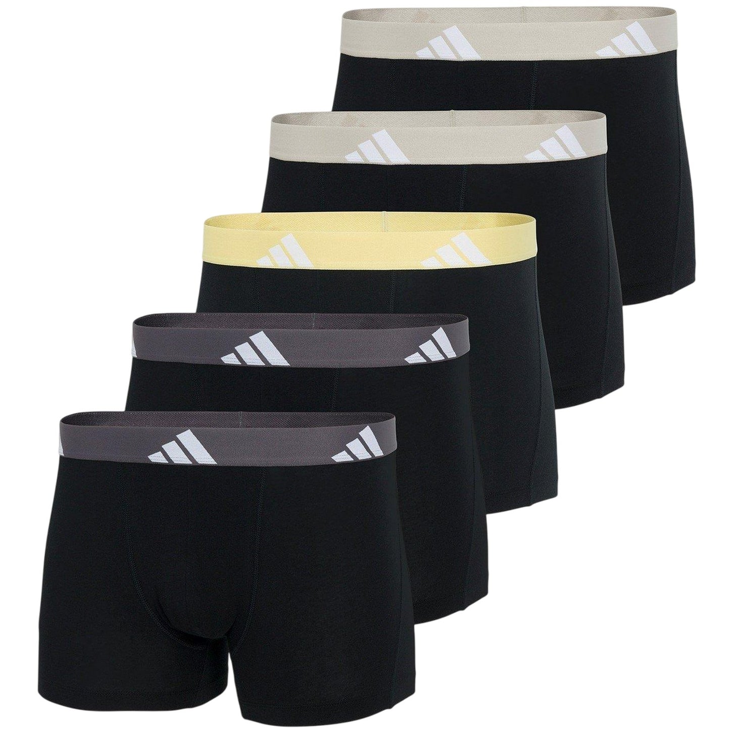Black - Front - Adidas Mens Active Flex Boxer Shorts (Pack of 5)