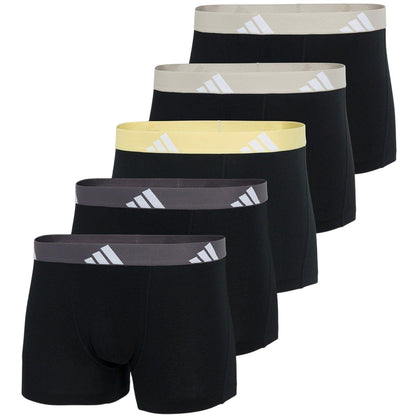 Black - Front - Adidas Mens Active Flex Boxer Shorts (Pack of 5)